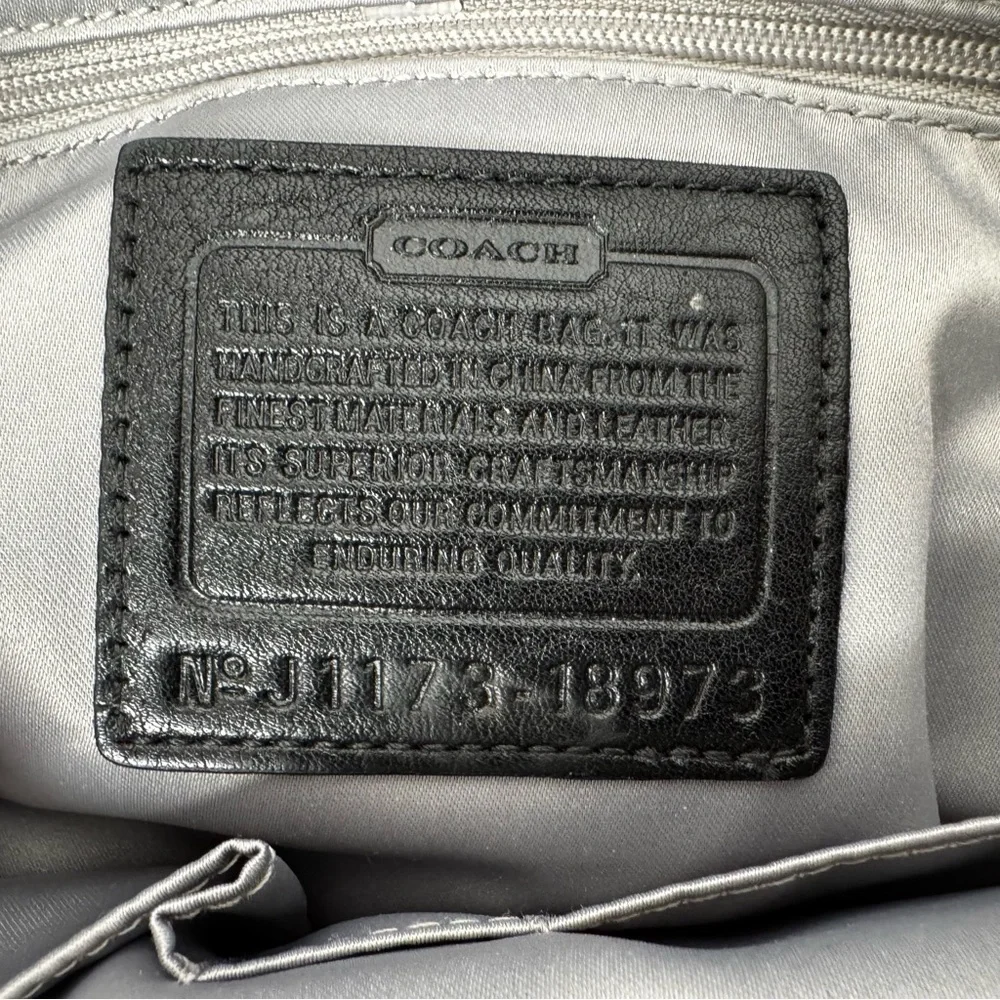 Coach Black Leather Satchel with Silver Hardware